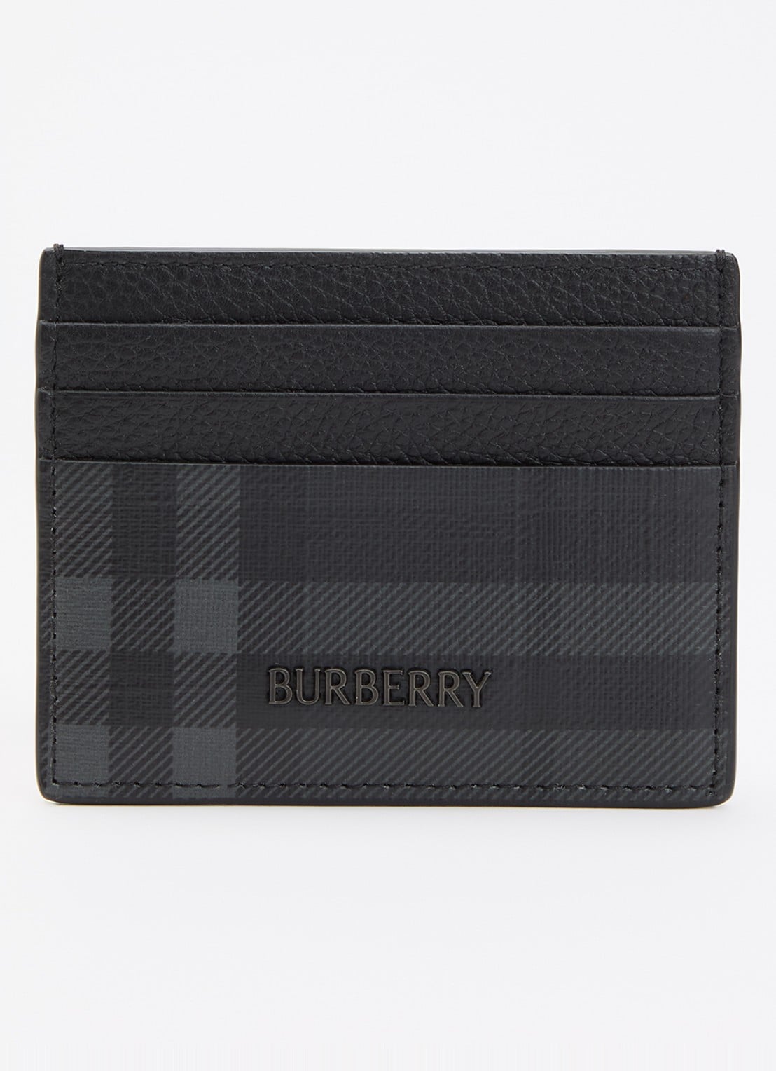 Burberry Pasjeshouder met ruitdessin - voorkant antraciet