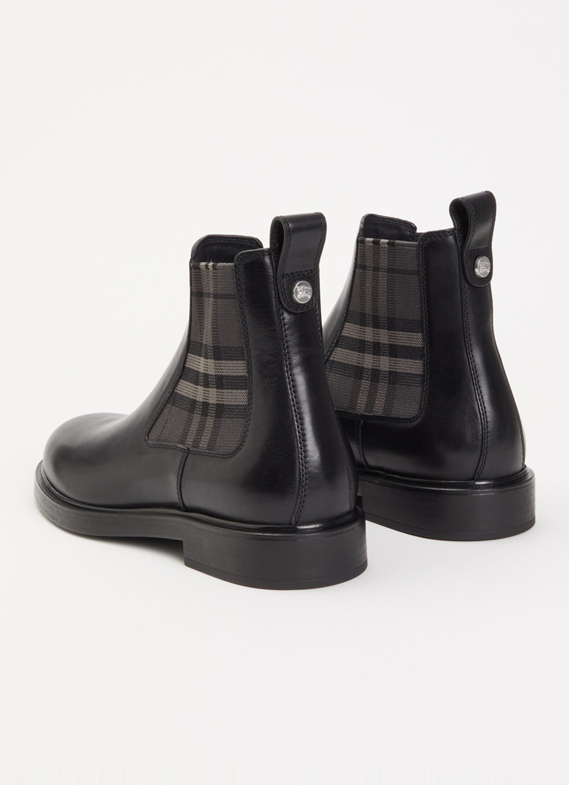Burberry Pembroke Chelsea boot van kalfsleer met ruitdessin - achterkant 4 zwart