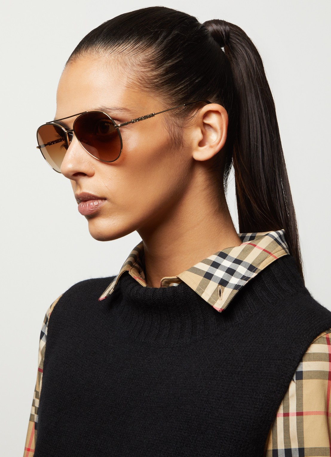 Burberry Piloten zonnebril BE3147 - voorkant 2 goud