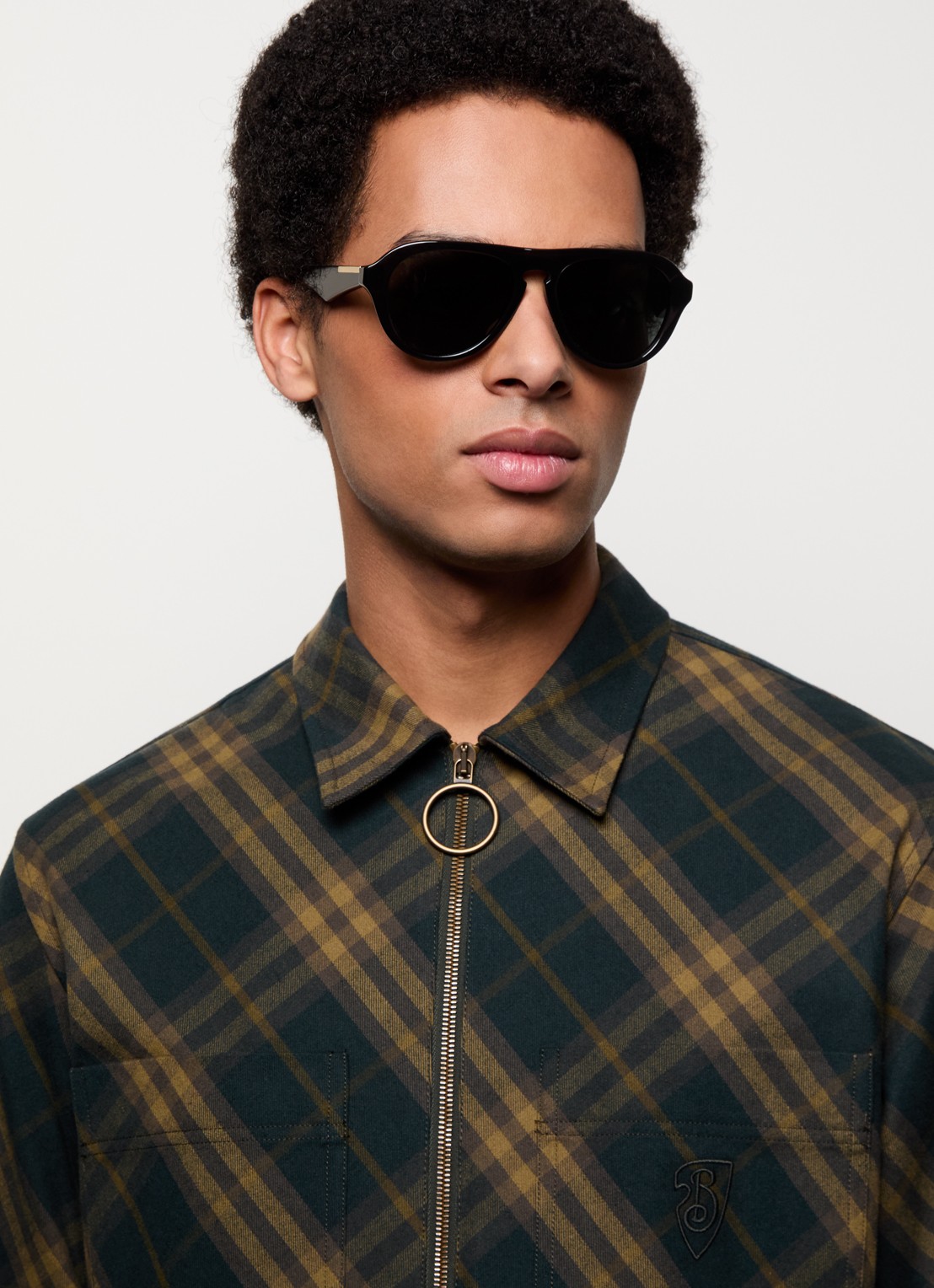 Burberry Piloten zonnebril BE4437U - voorkant 2 zwart