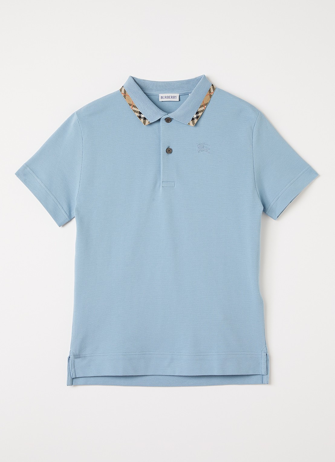 Burberry Polo met logo - voorkant lichtblauw