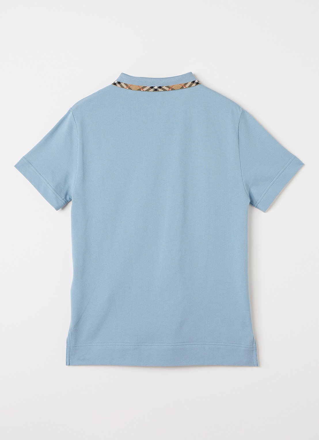 Burberry Polo met logo - voorkant 2 lichtblauw