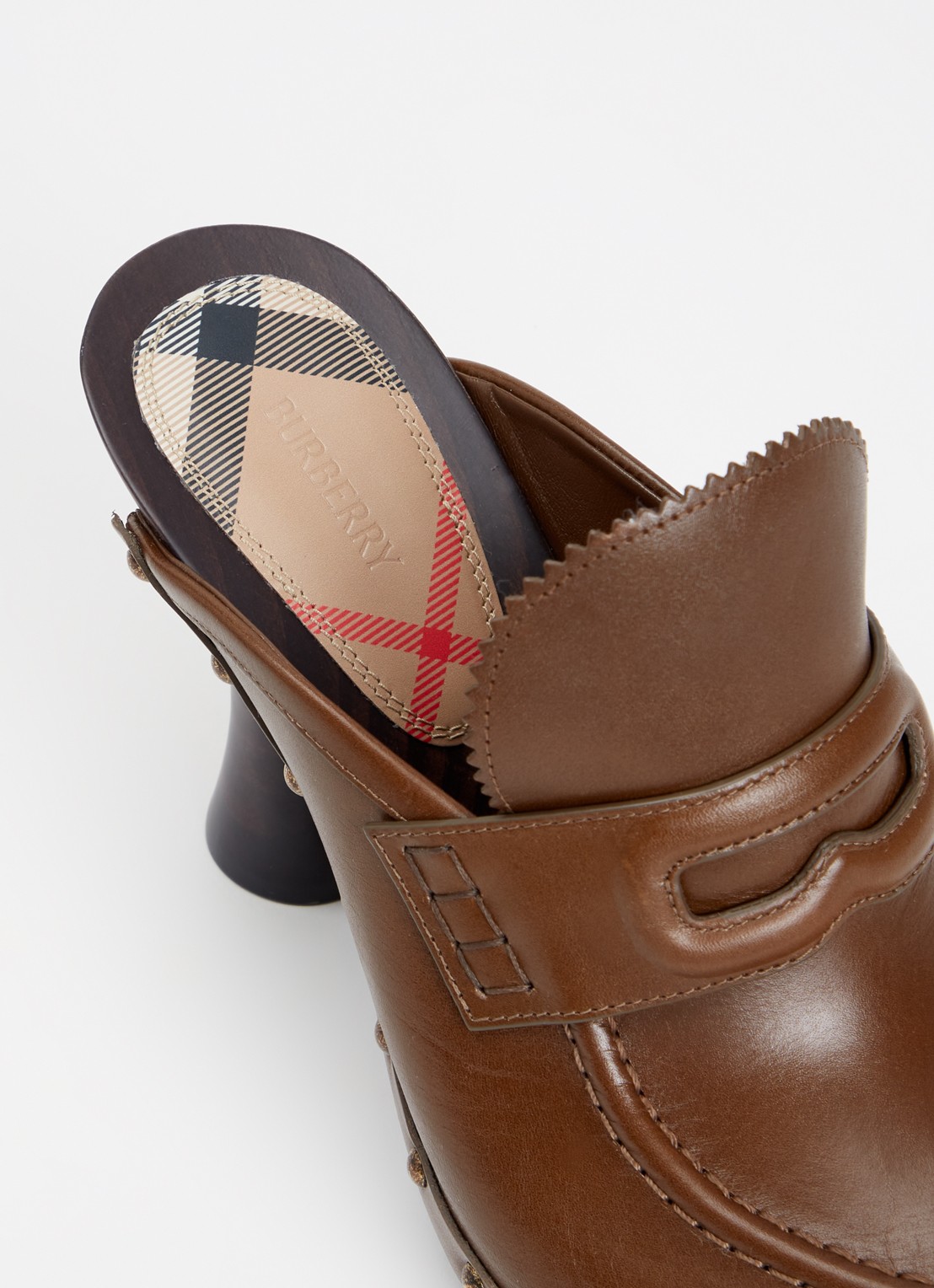 Burberry Potter muiltje van kalfsleer - detail 5 donkerbruin