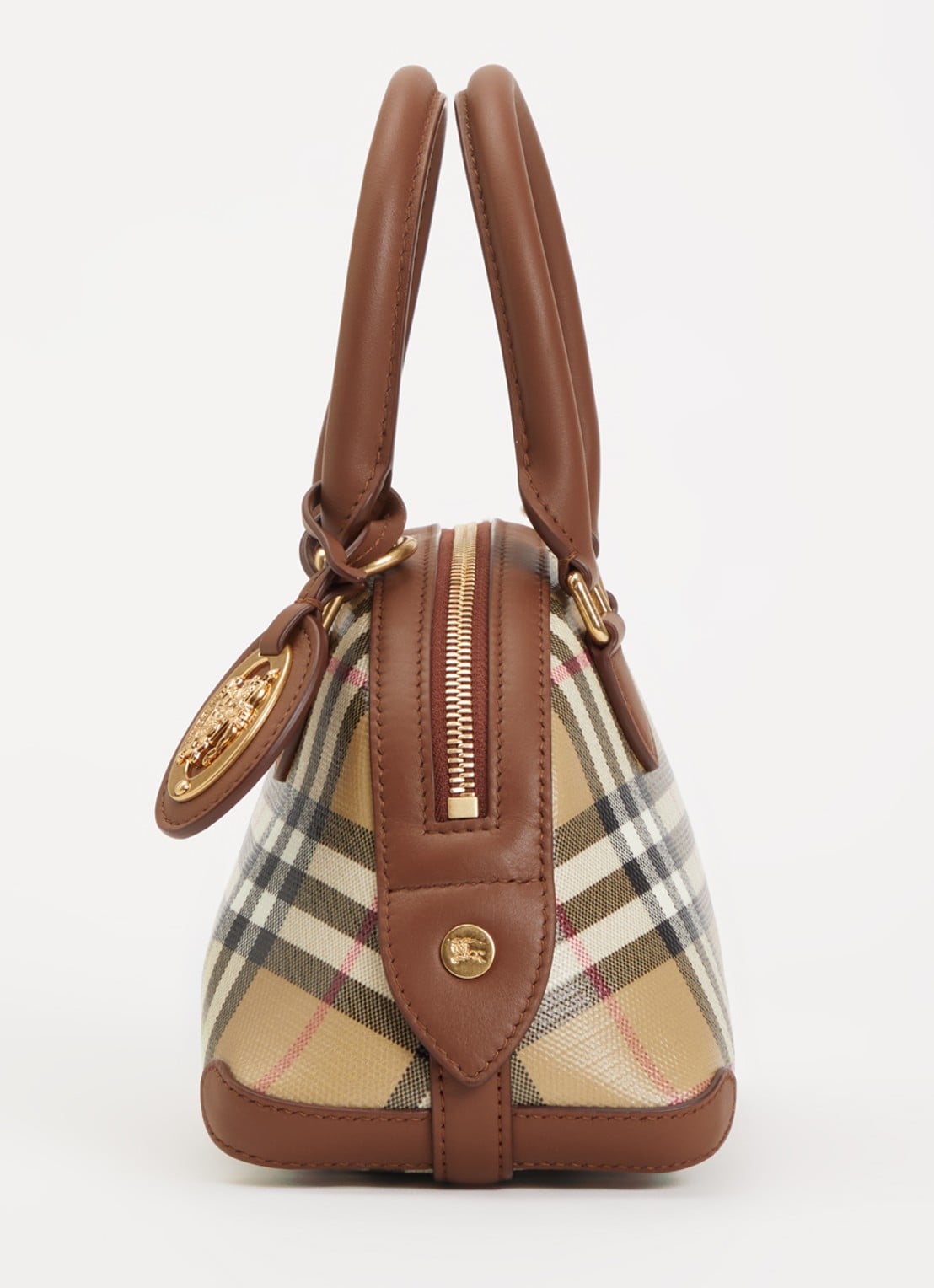 Burberry Primrose mini handtas met ruitdessin en details van kalfsleer - detail 2 bruin