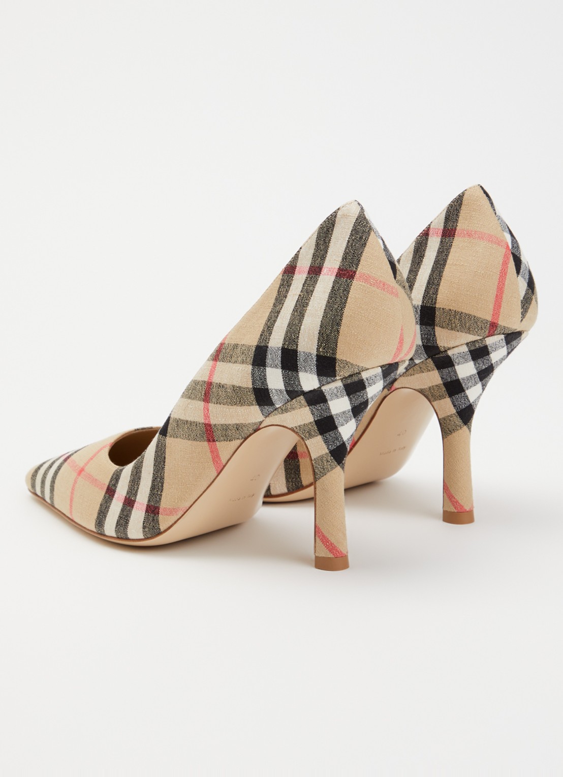 Burberry Pump met ruitdessin - achterkant zand