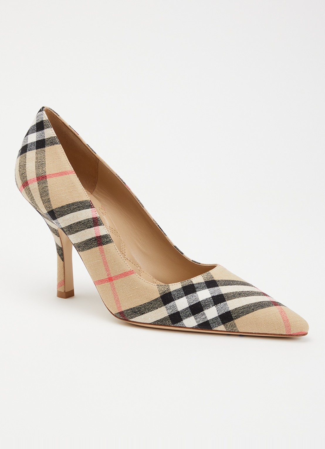 Burberry Pump met ruitdessin - voorkant 2 zand