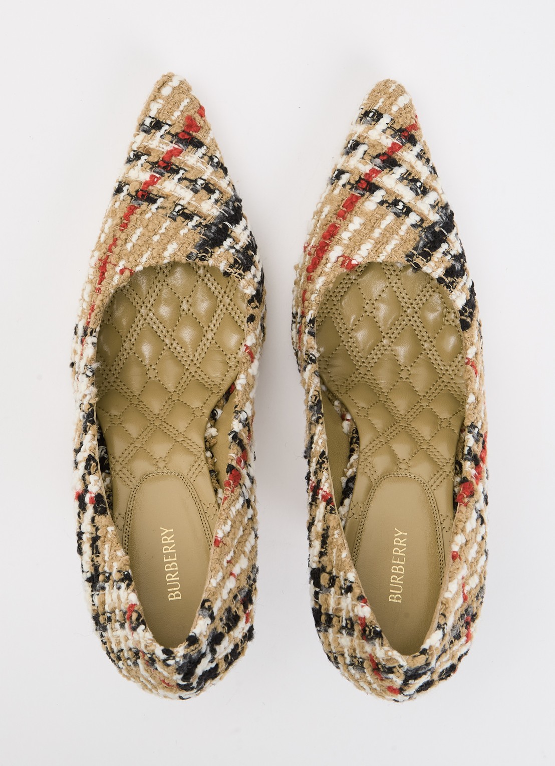 Burberry Pump met ruitdessin - detail 4 camel