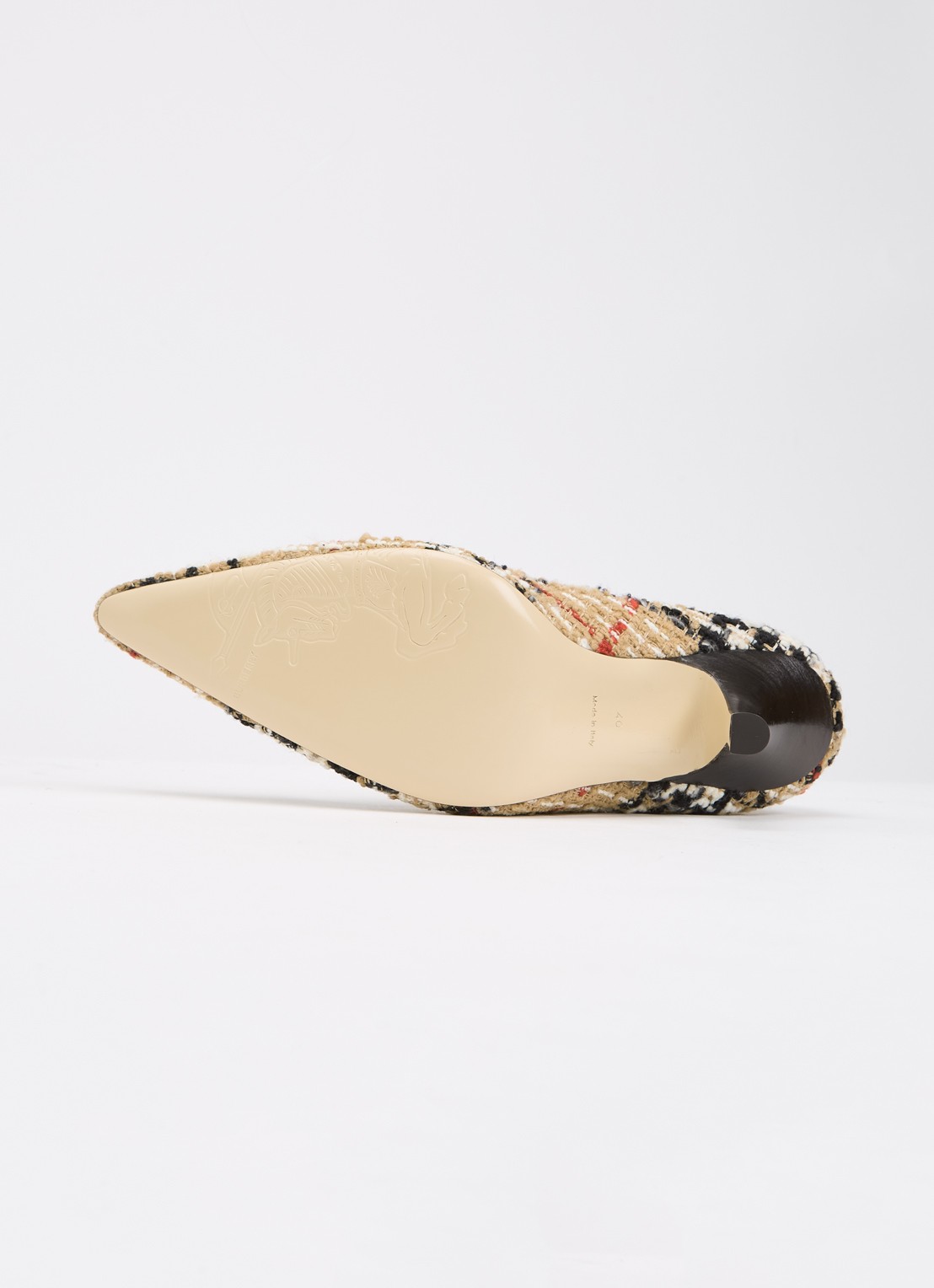 Burberry Pump met ruitdessin - detail 5 camel