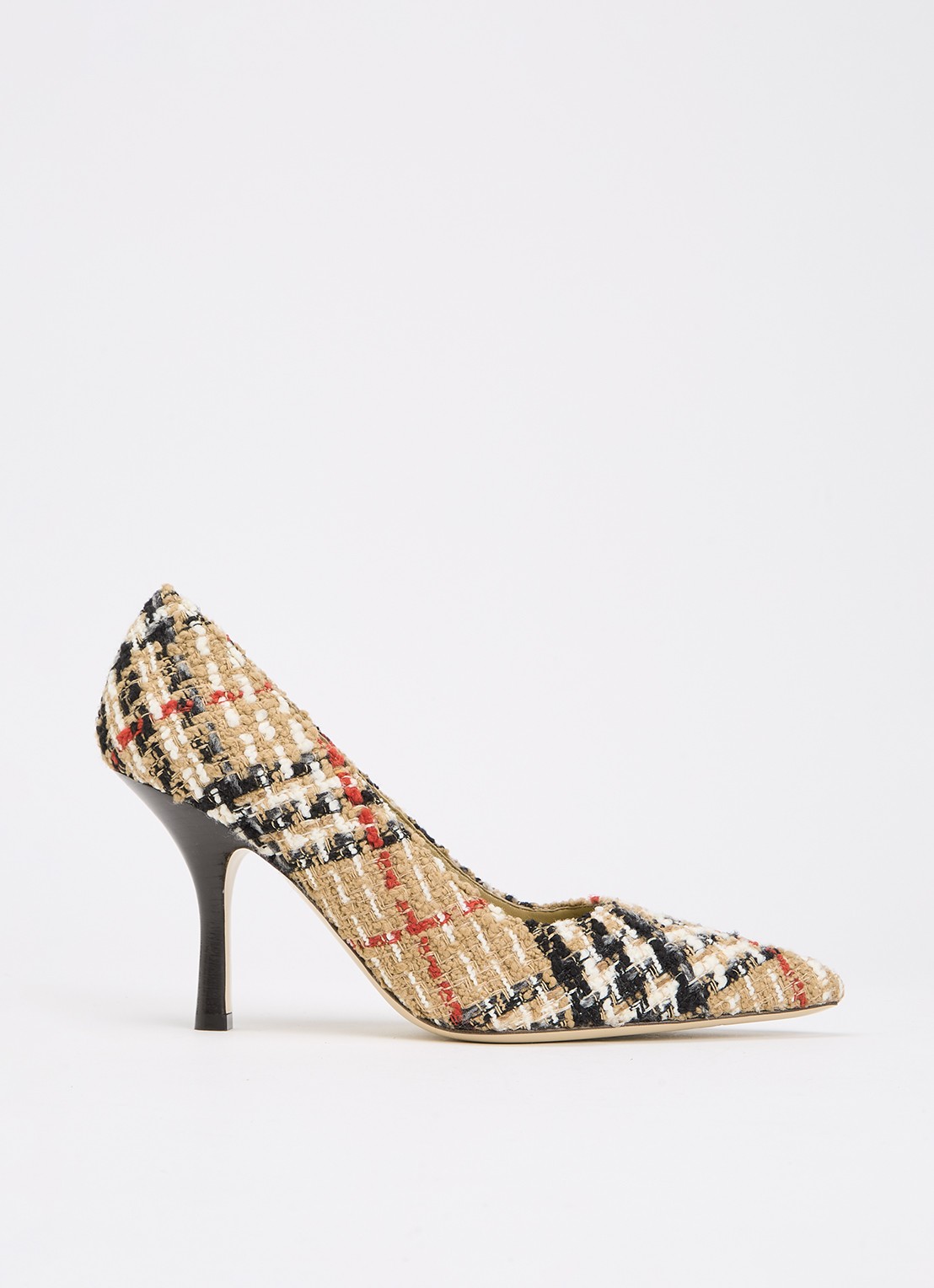 Burberry Pump met ruitdessin - voorkant camel