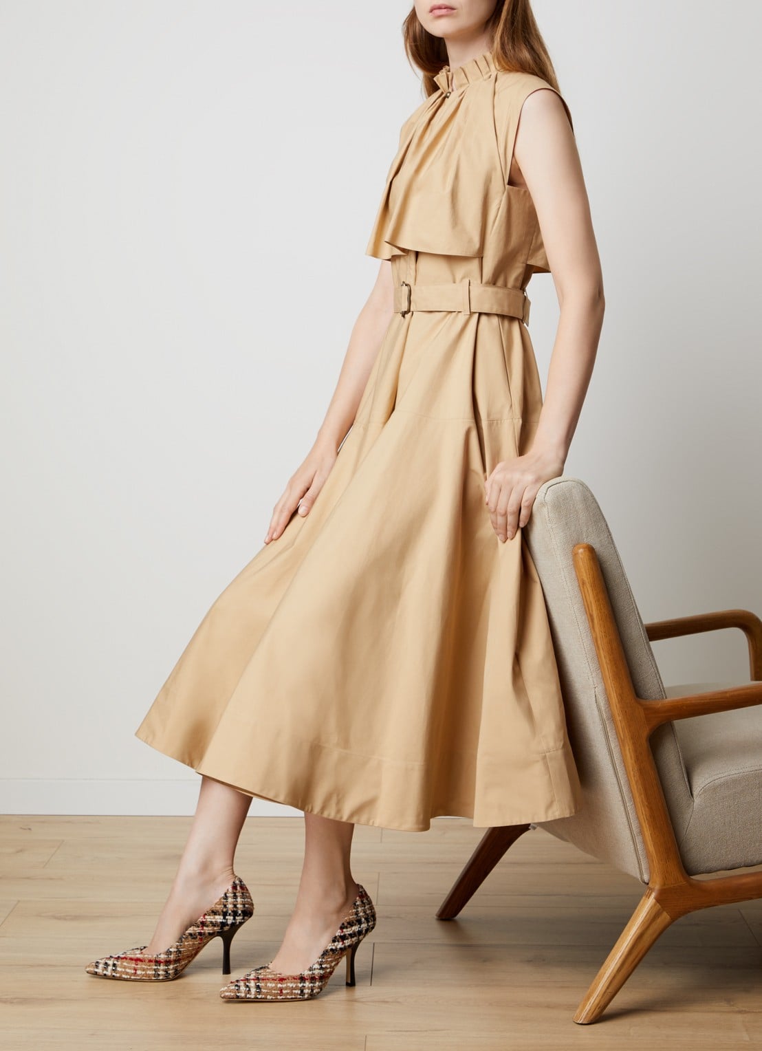 Burberry Pump met ruitdessin - voorkant 2 camel