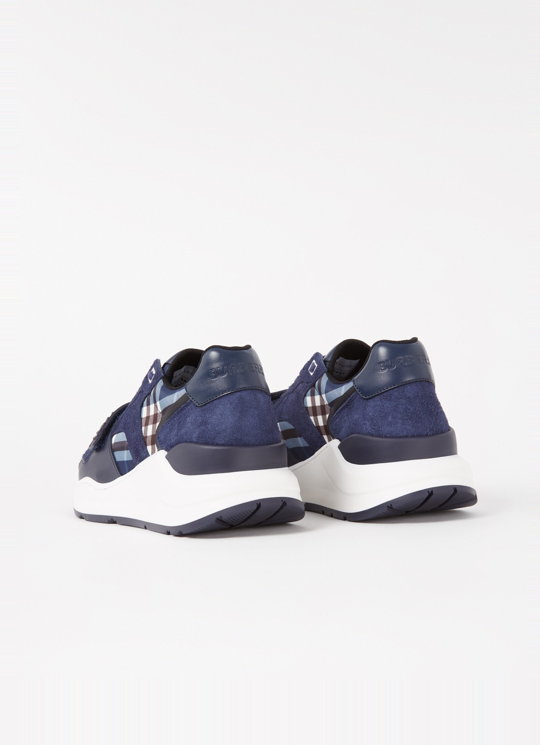 Burberry Ramsey sneaker met kalfsleren details  - detail 3 blauw