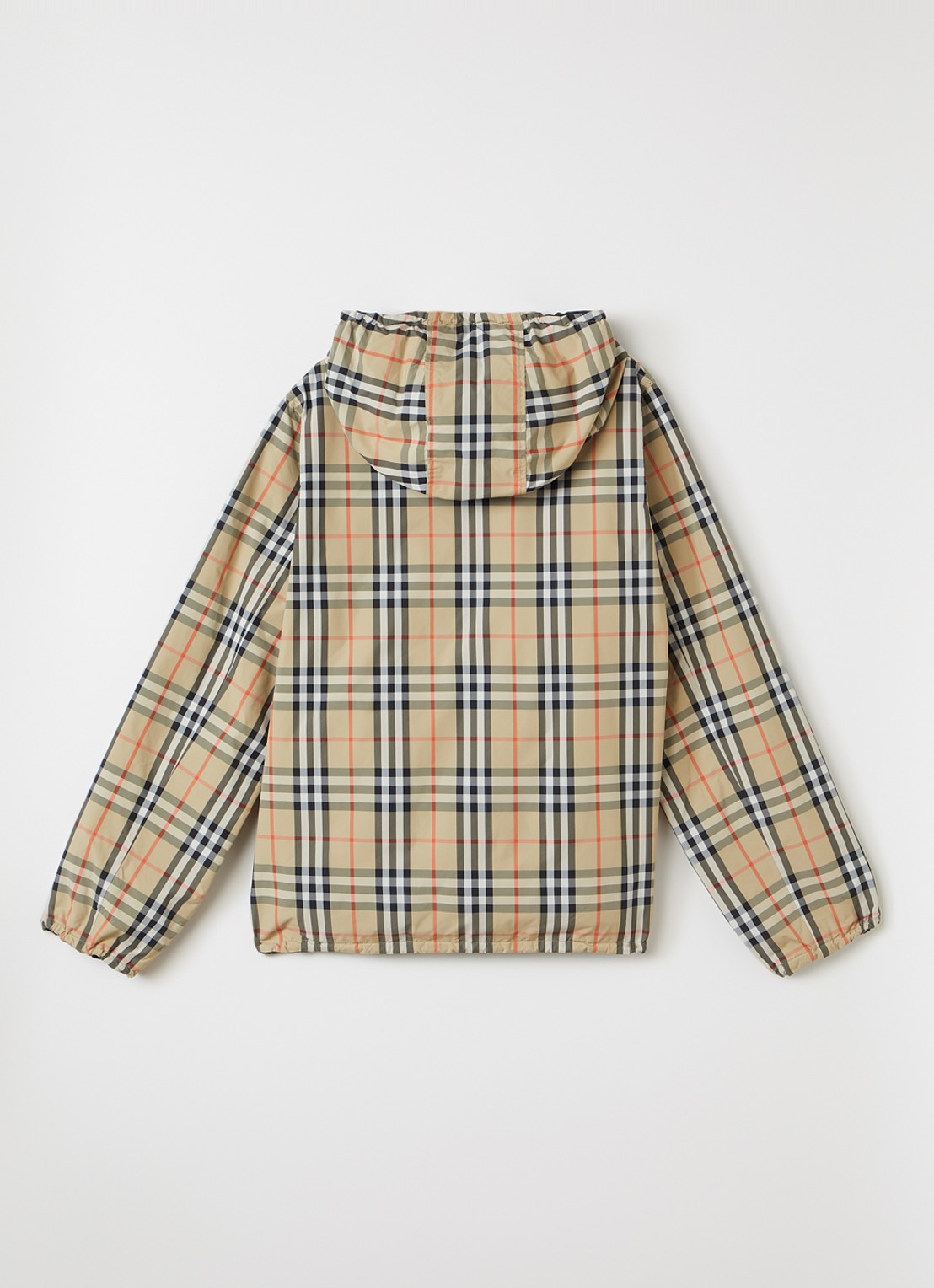 Burberry Reece jack met ruitdessin en capuchon - achterkant 3 beige