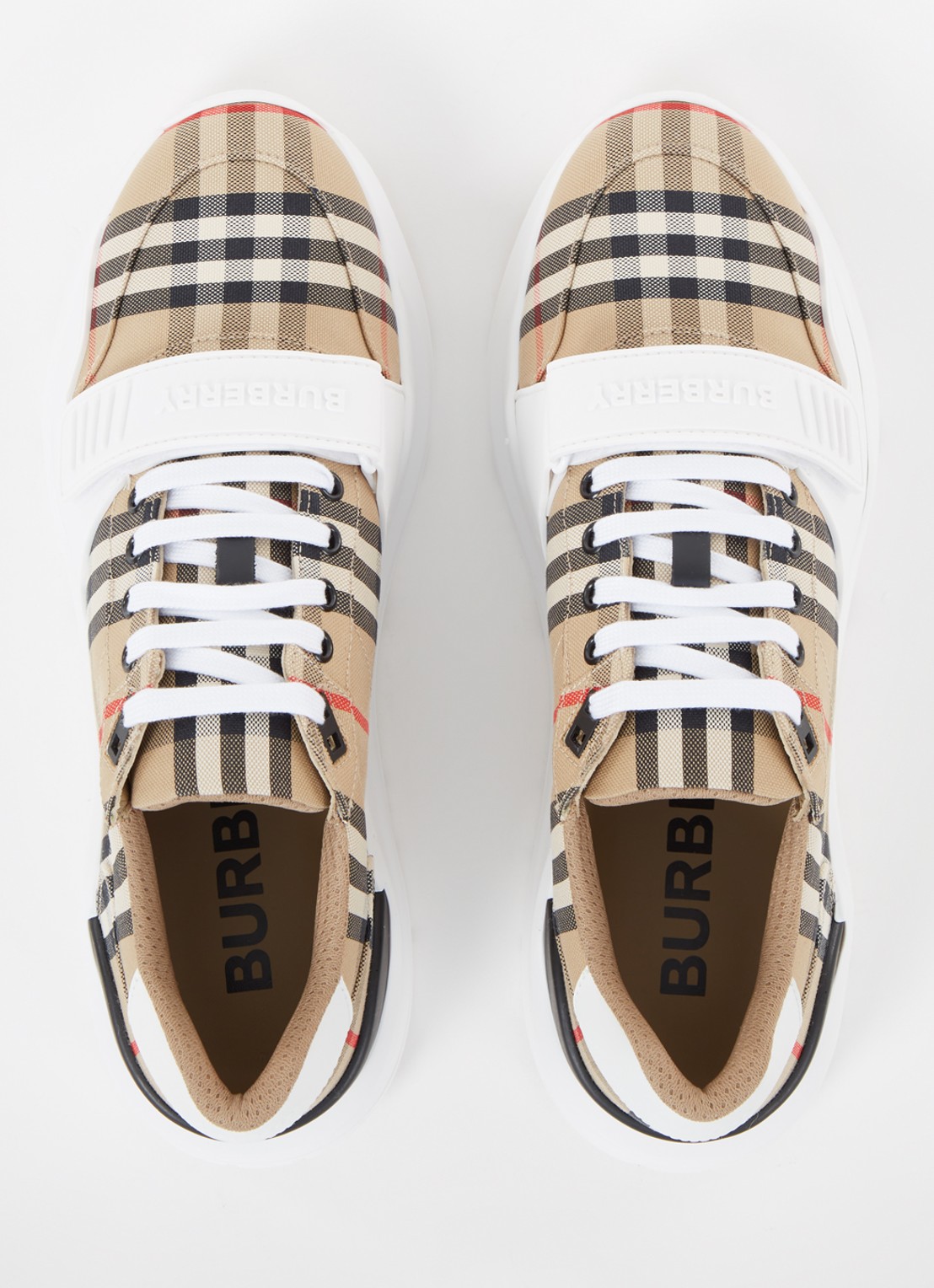 Burberry Regis sneaker met kalfsleren details - detail 3 beige