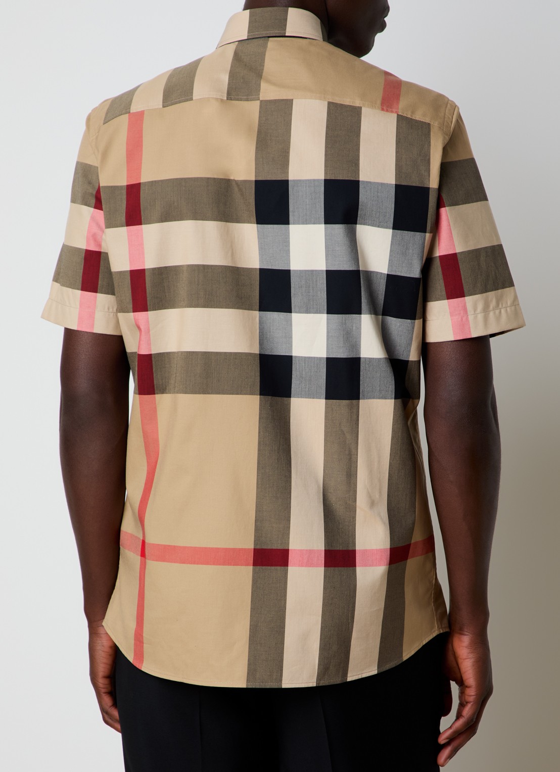 Burberry Regular fit overhemd met ruitdessin en borstzak - achterkant 3 beige