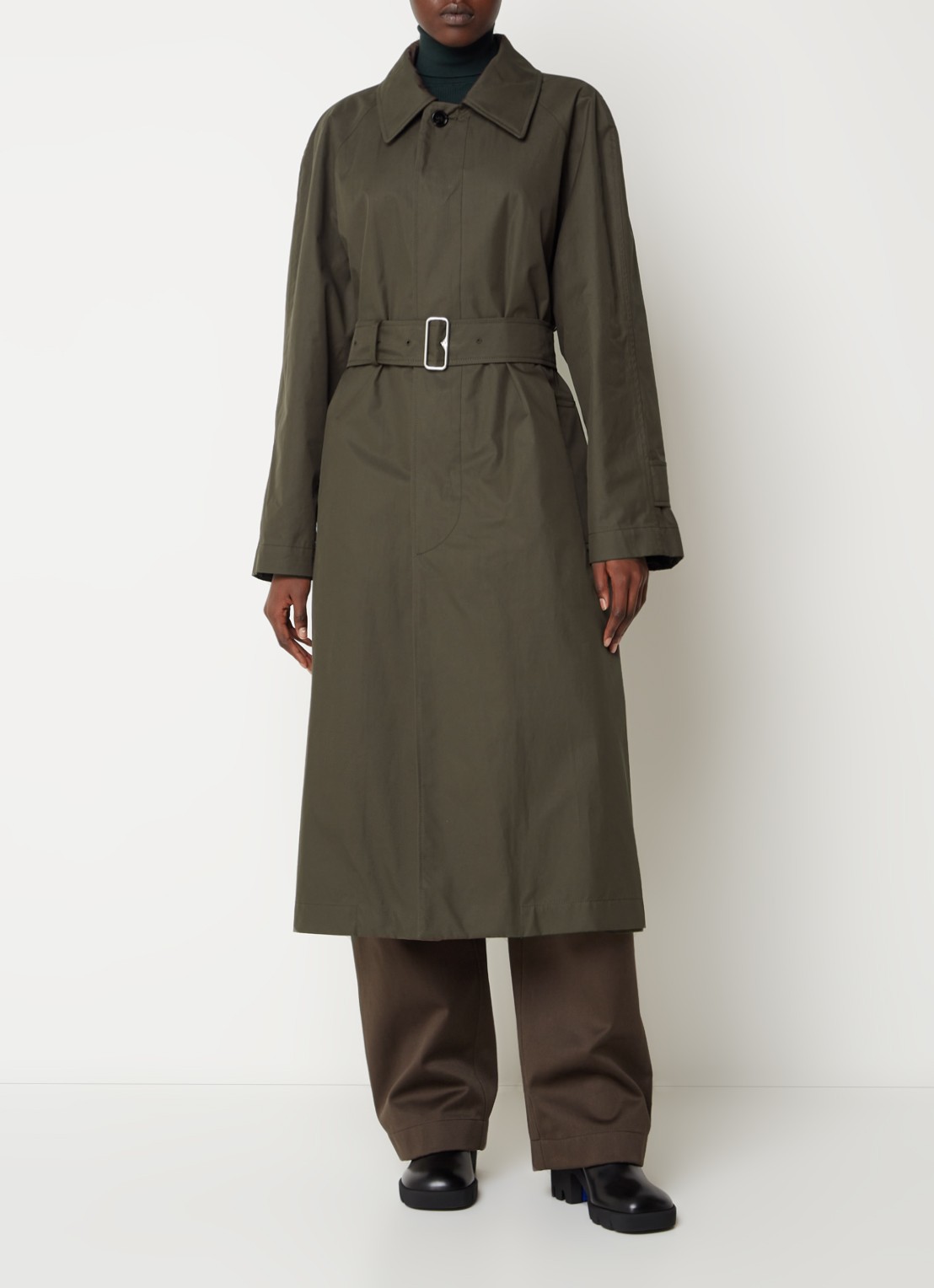 Burberry Reversible trenchcoat met steekzakken en ceintuur - voorkant 3 donkergroen