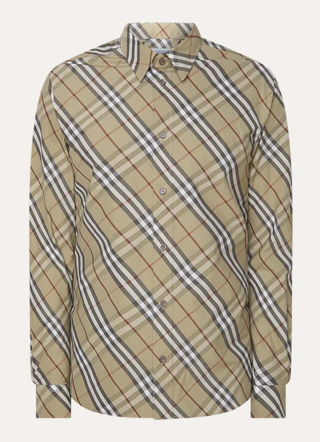 Burberry Robert regular fit overhemd met ruitdessin - voorkant 4 khaki