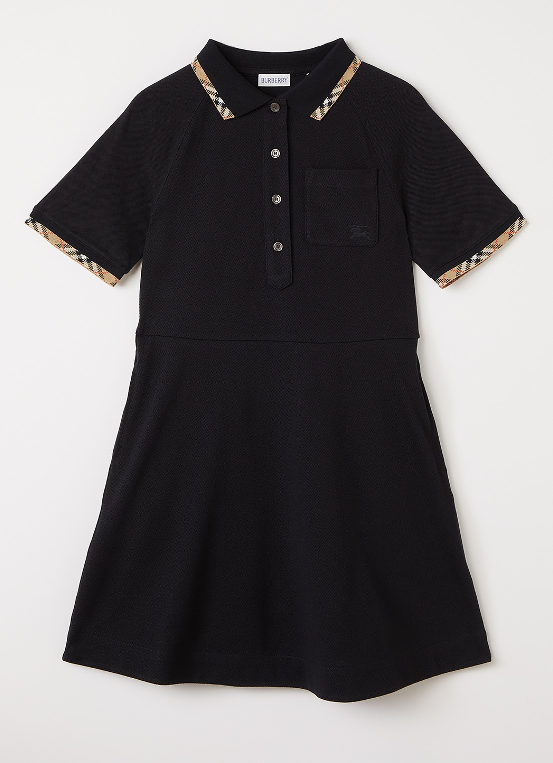 Burberry Romola polo met borstzak - voorkant 2 zwart