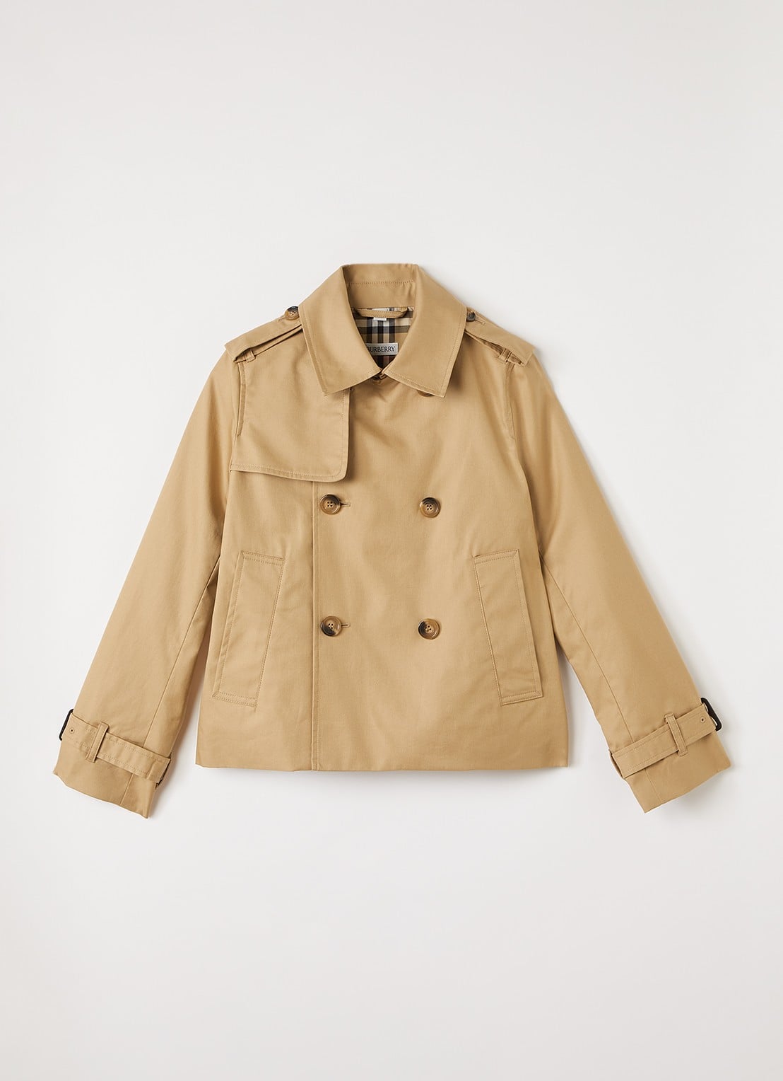 Burberry Rosie trenchcoat met strikceintuur - voorkant zand