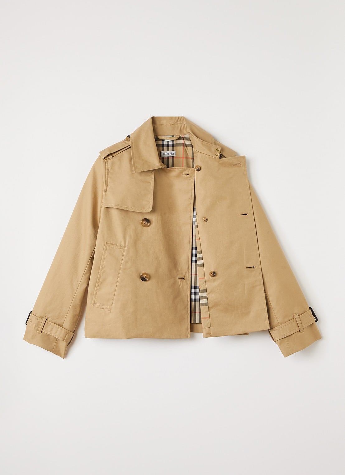 Burberry Rosie trenchcoat met strikceintuur - voorkant 2 zand