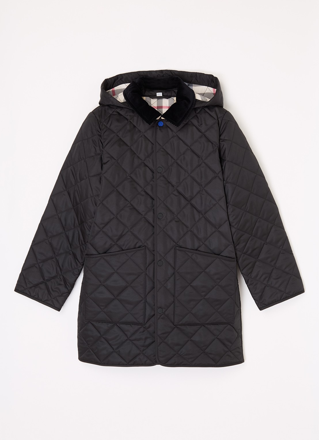 Burberry Rowan gewatteerde jas met quilt patroon - voorkant zwart