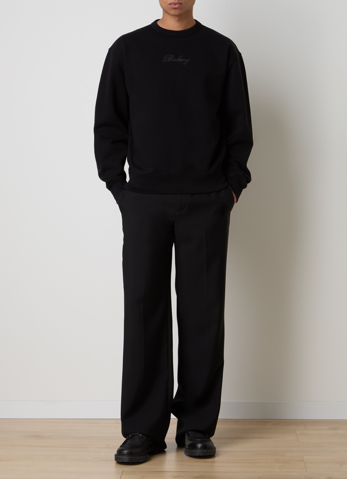 Burberry Rowan sweater met logo- en backprint - voorkant 5 zwart