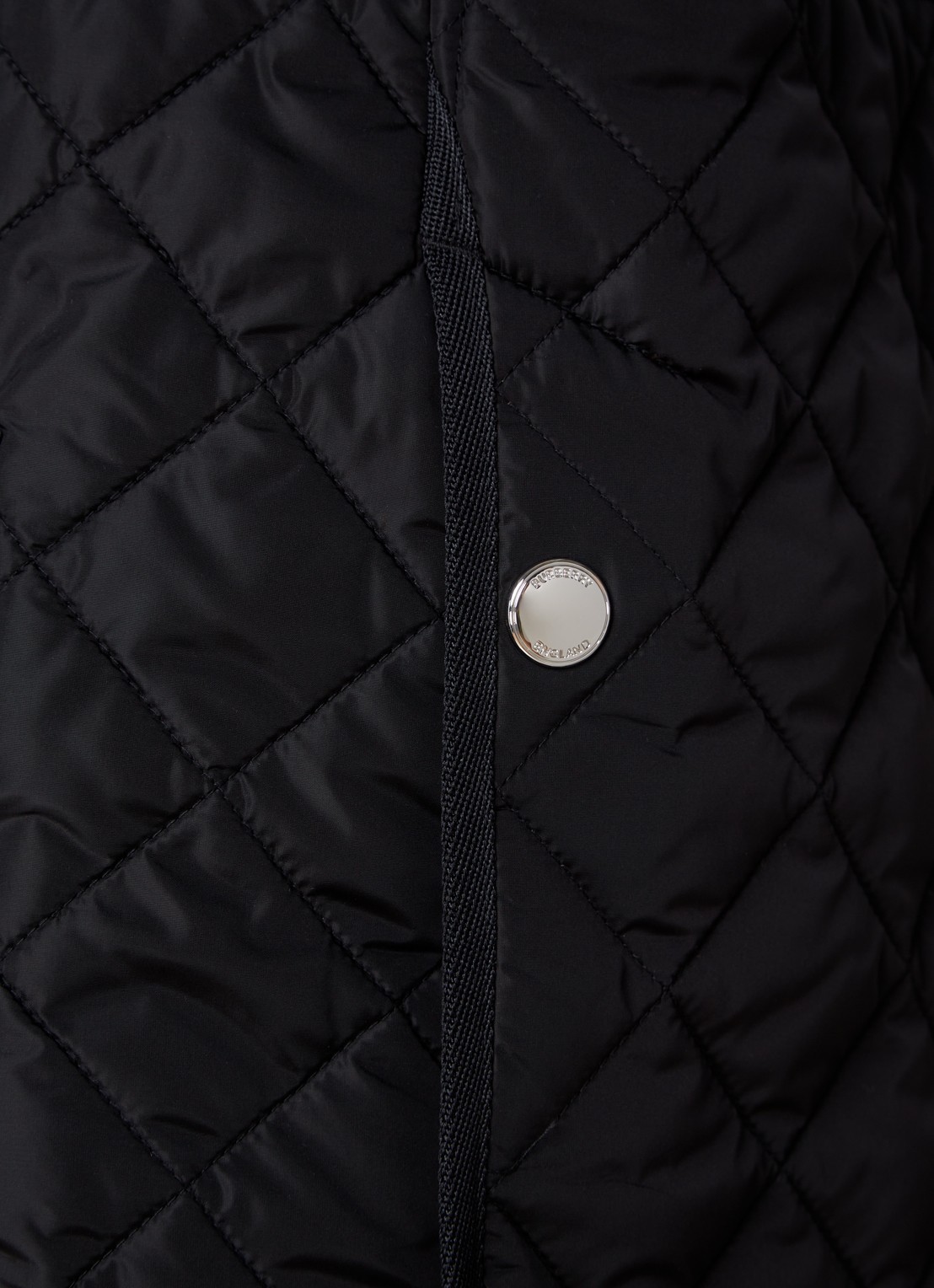 Burberry Roxbugh gewatteerde jas met afneembare capuchon en quilt patroon - detail 4 zwart