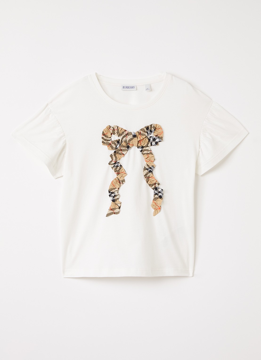 Burberry Roxy T-shirt met ruitdessin - voorkant gebroken wit