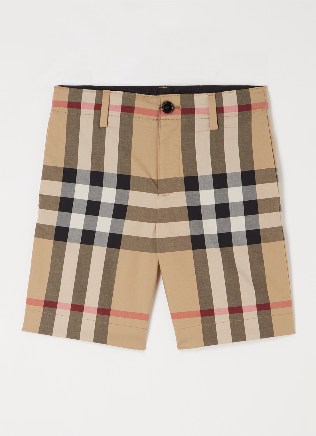 Burberry Royston korte chino met logoprint - voorkant beige