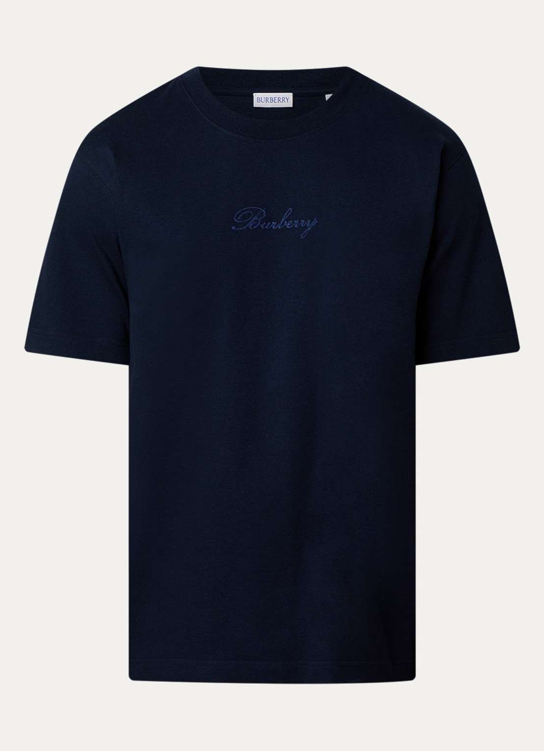 Burberry Ryan T-shirt met logoborduring - voorkant 2 donkerblauw