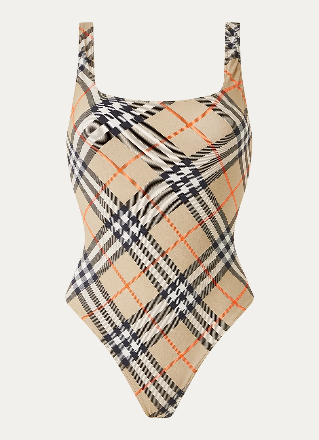 Burberry Sabina badpak met ruitdessin - voorkant zand