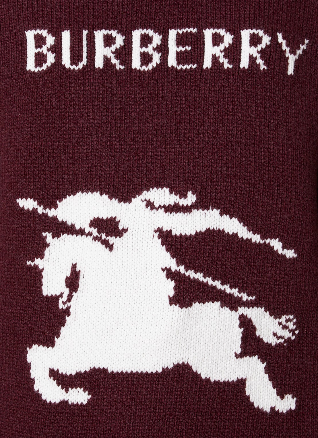 Burberry Scarlett fijngebreide trui in kasjmier wolblend met ingebreid logo - detail 5 aubergine