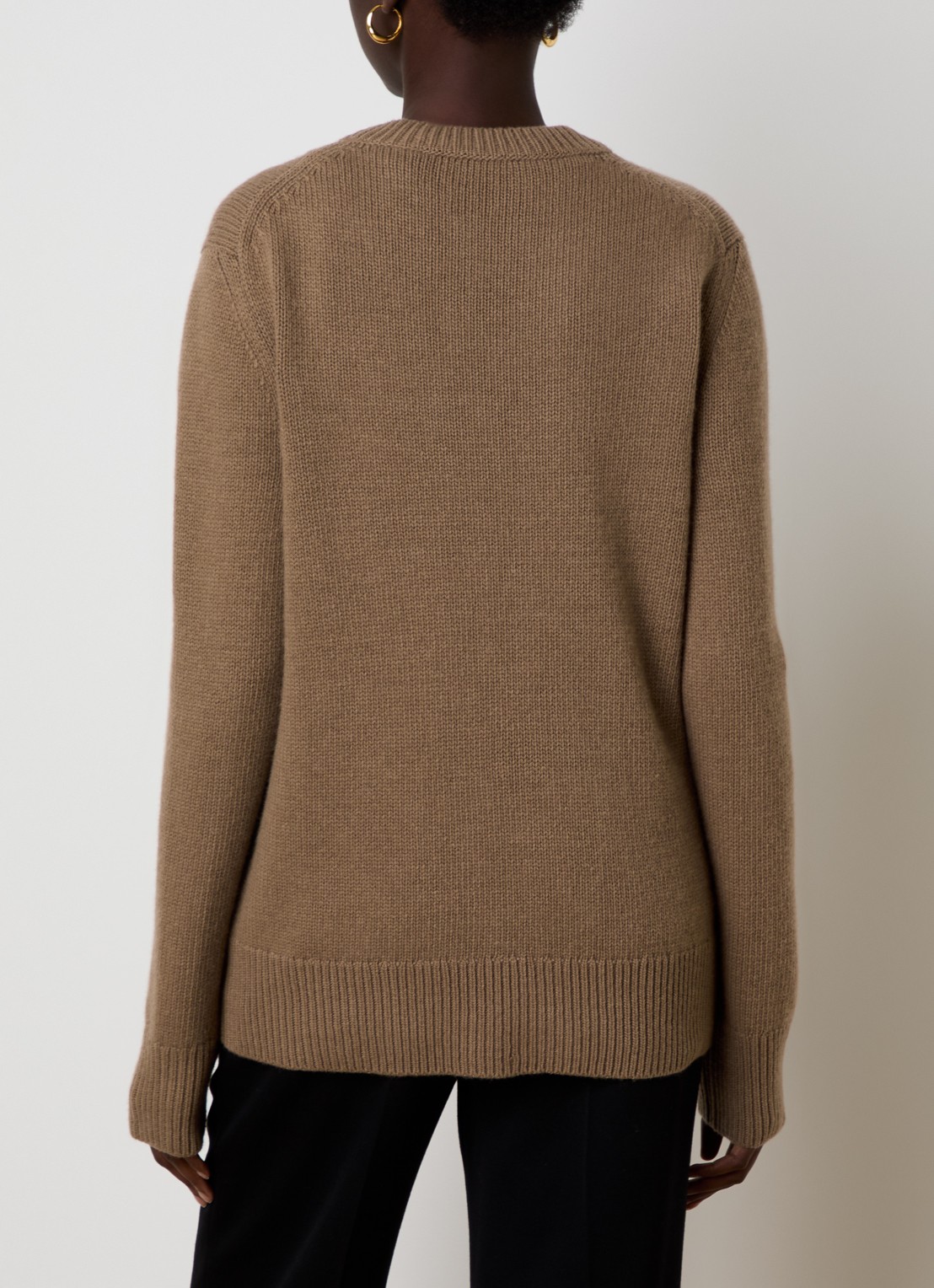 Burberry Scarlett grofgebreide trui in kasjmierblend met ingebreid logo - achterkant 3 camel