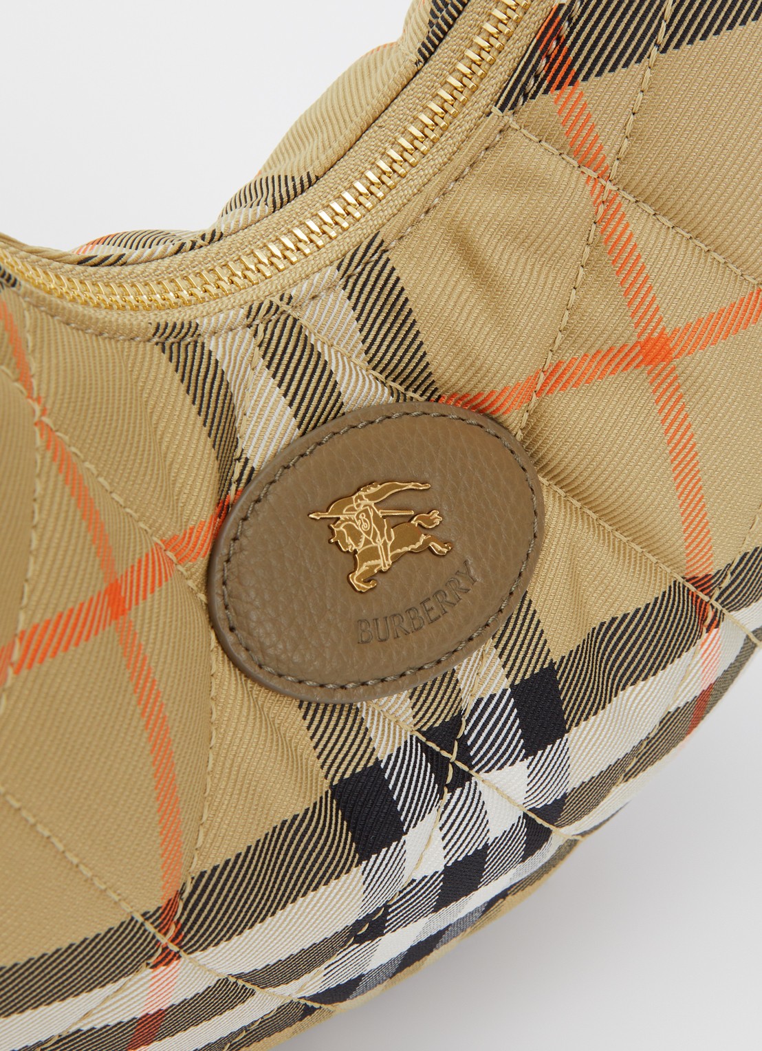 Burberry Schoudertas met logo en quilt patroon  - detail 5 zand