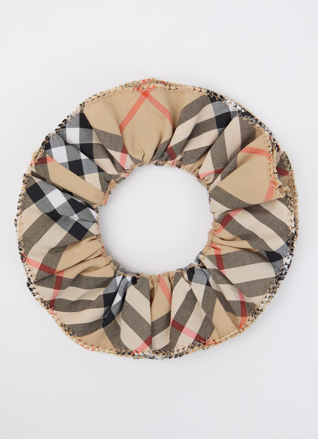 Burberry Scrunchie met ruitdessin - voorkant zand