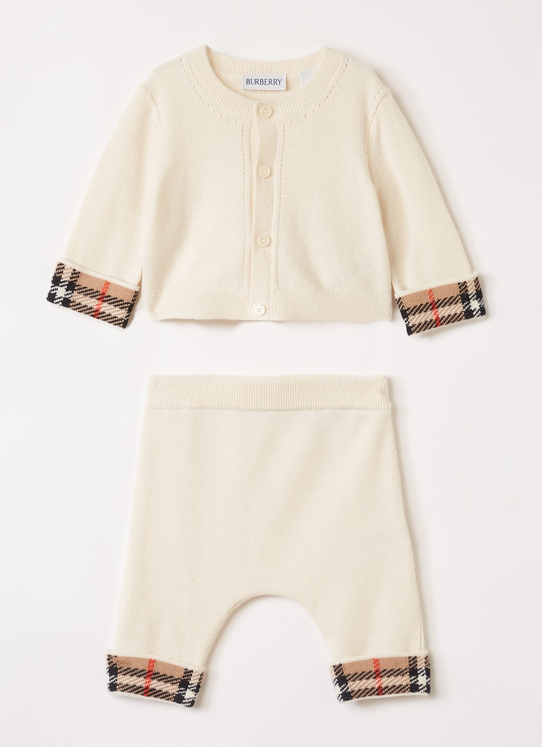 Burberry Set van vest met legging in giftbox 2-delig - voorkant creme