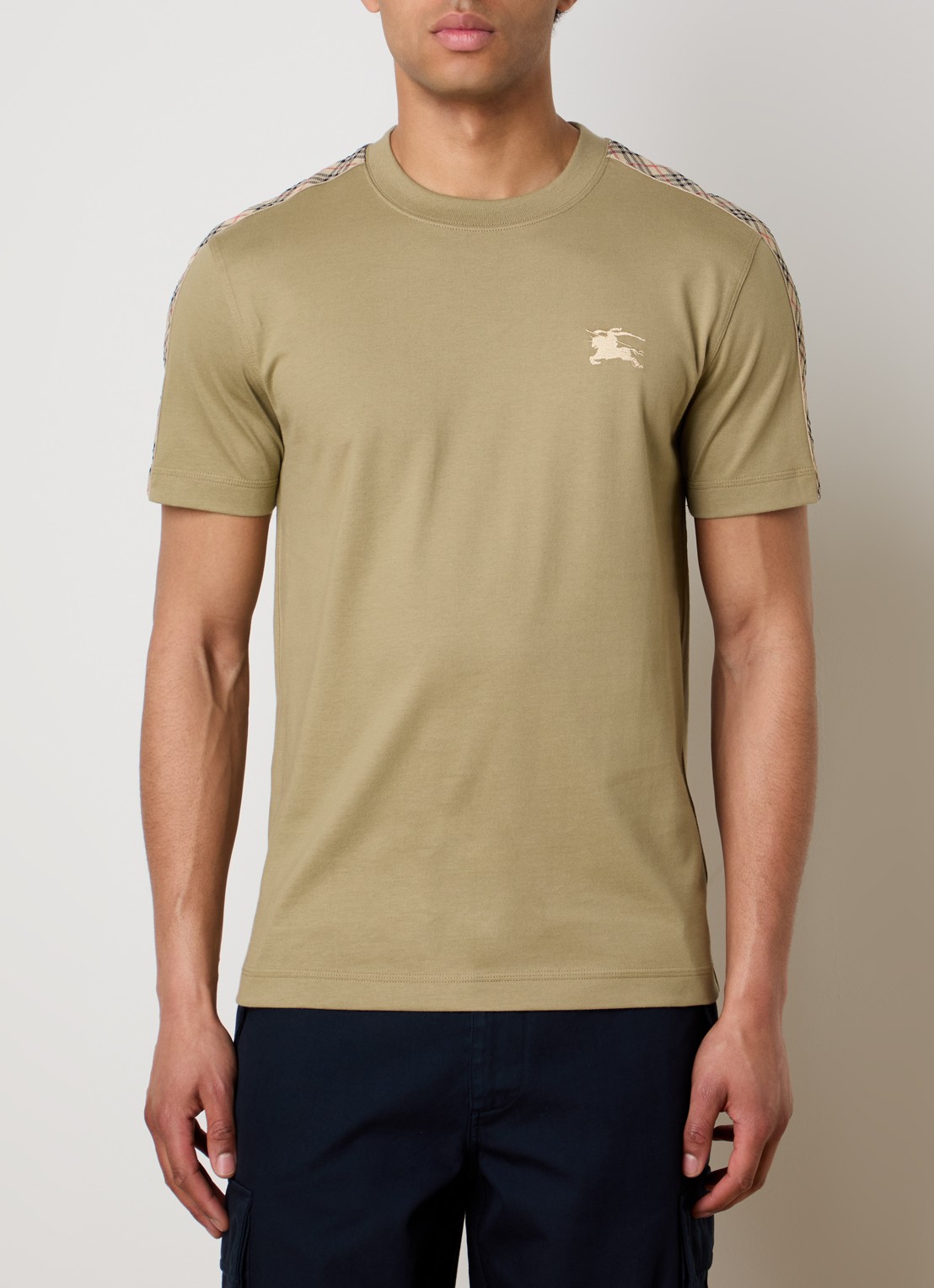 Burberry Seth T-shirt met logoborduring - detail 4 mosgroen
