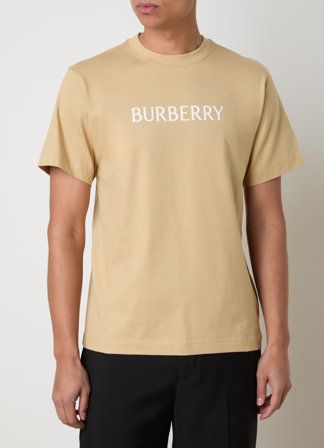 Burberry Seth T-shirt met logoprint - detail camel