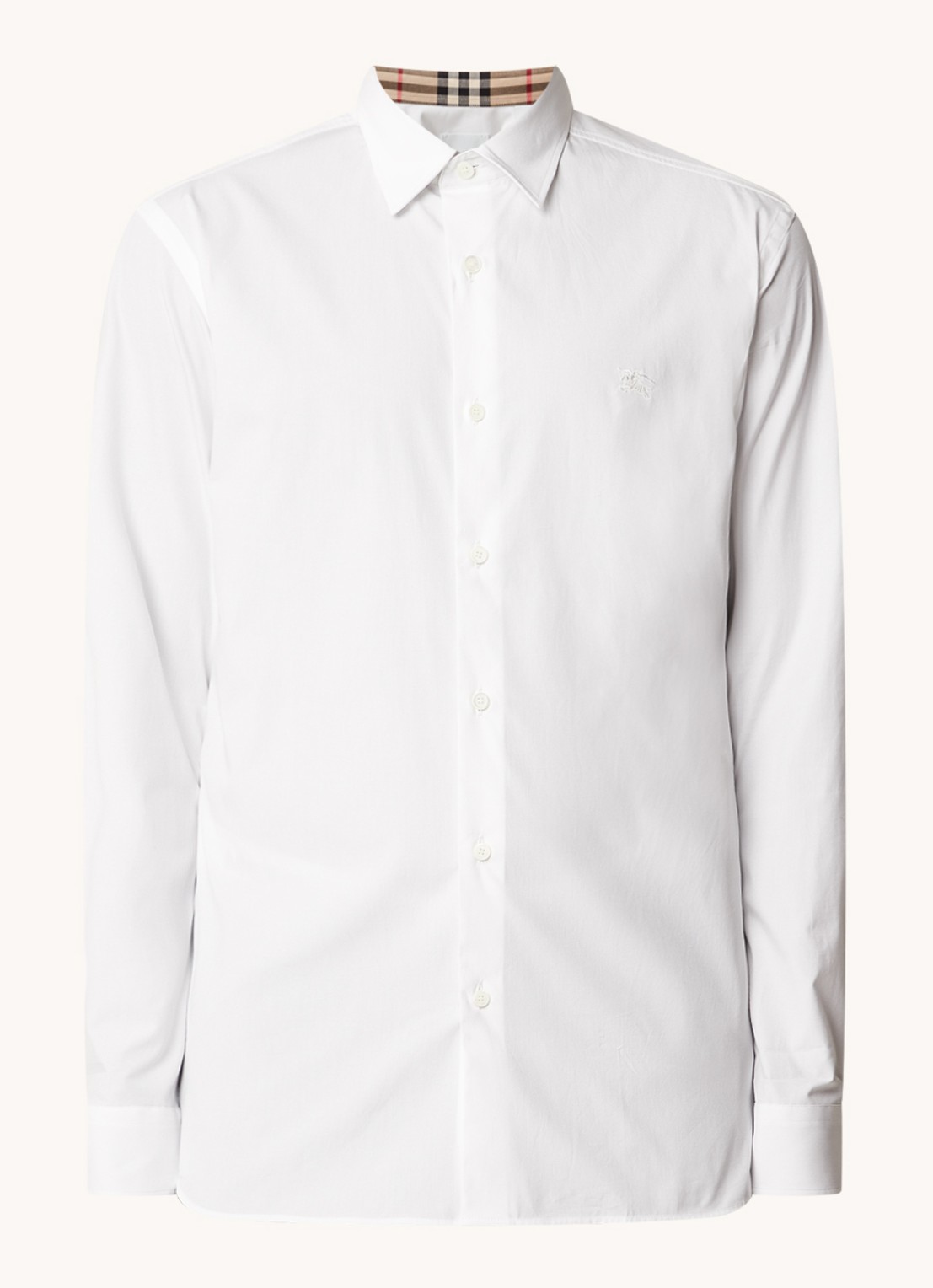 Burberry Sherfield slim fit overhemd met stretch  - voorkant 3 wit