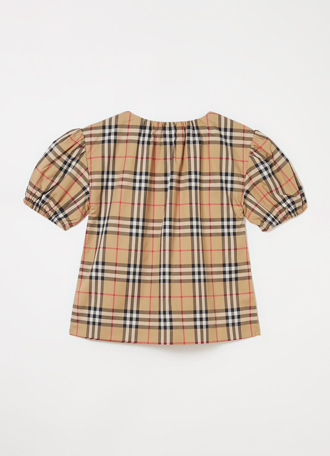 Burberry Sheryl blouse met ruitdessin - achterkant beige