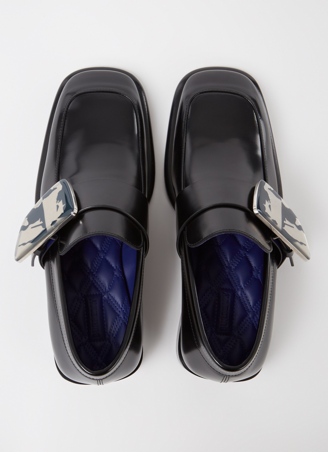 Burberry Shield loafer van kalfsleer - detail 2 zwart