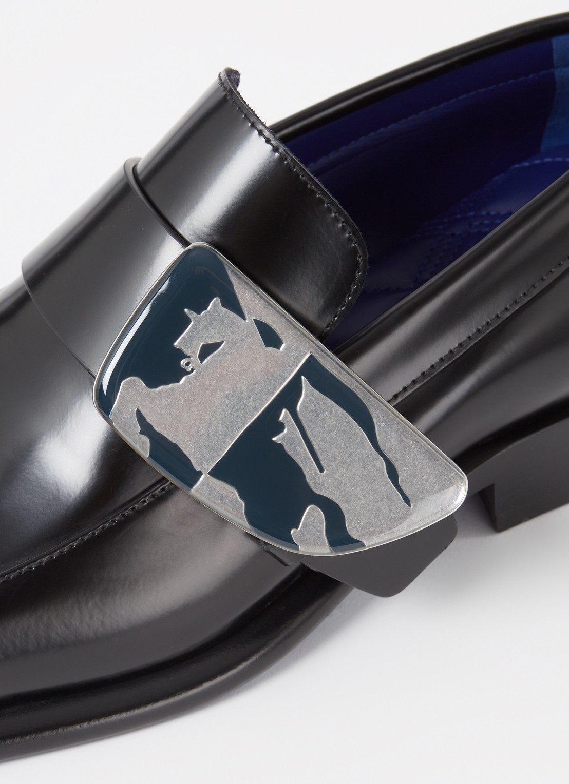 Burberry Shield loafer van kalfsleer - detail 4 zwart