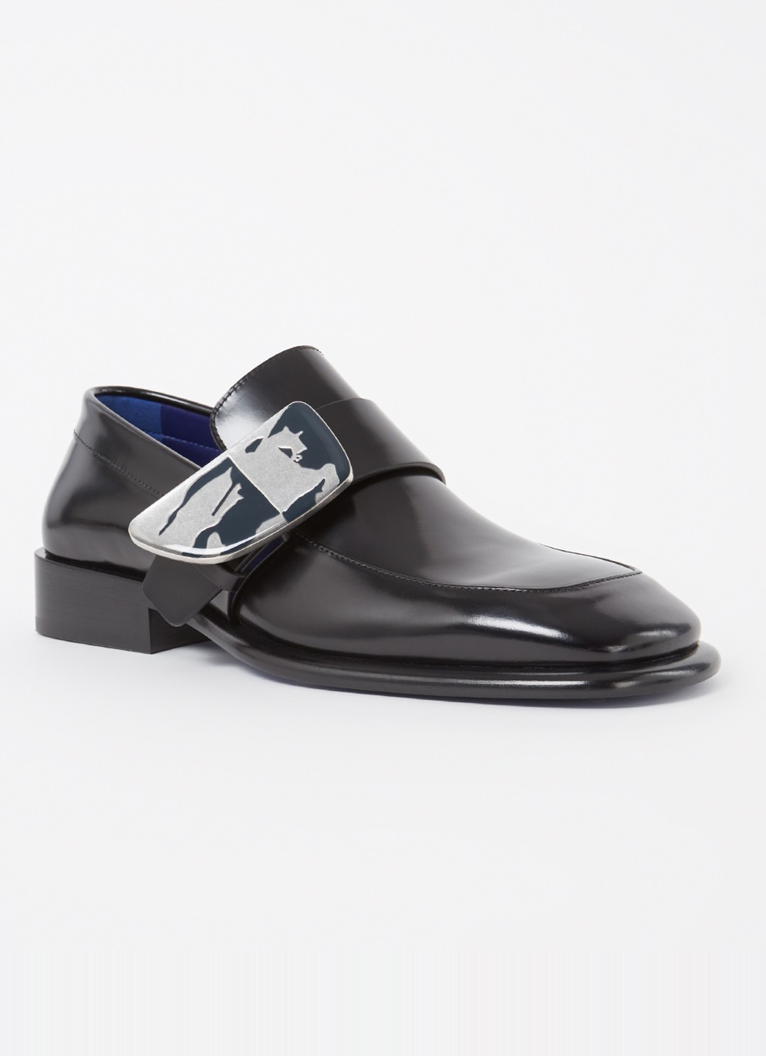 Burberry Shield loafer van kalfsleer - voorkant 6 zwart