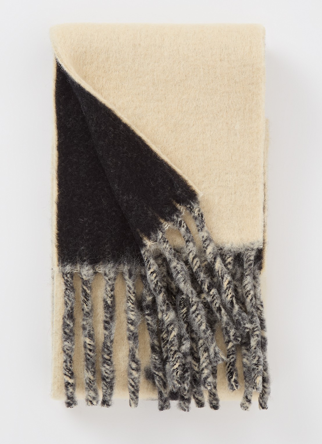 Burberry Sjaal in alpaca wolblend 185 x 20 cm - voorkant 2 antraciet