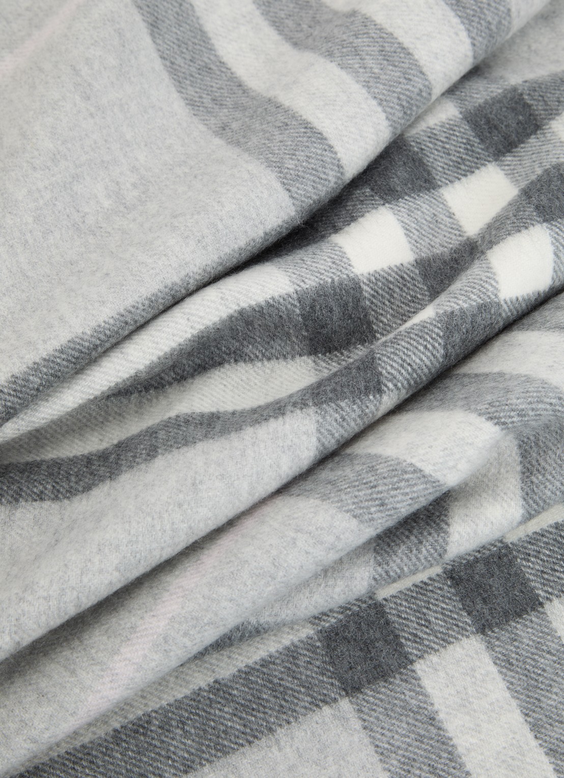 Burberry Sjaal van kasjmier met ruitdessin 170 x 30 cm  - detail 2 grijs
