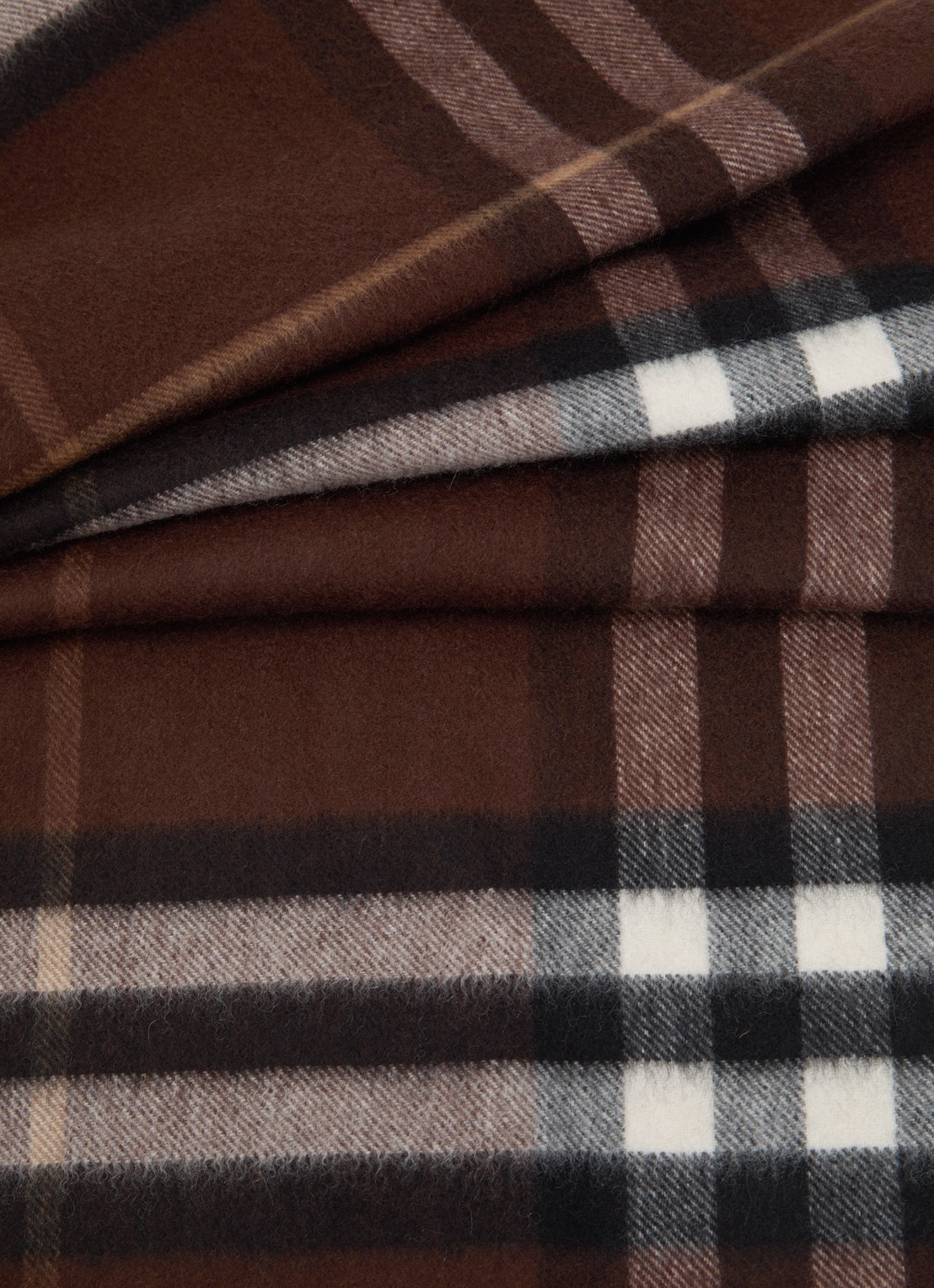 Burberry Sjaal van kasjmier met ruitdessin en franjes 170 x 30 cm  - detail 3 bruin