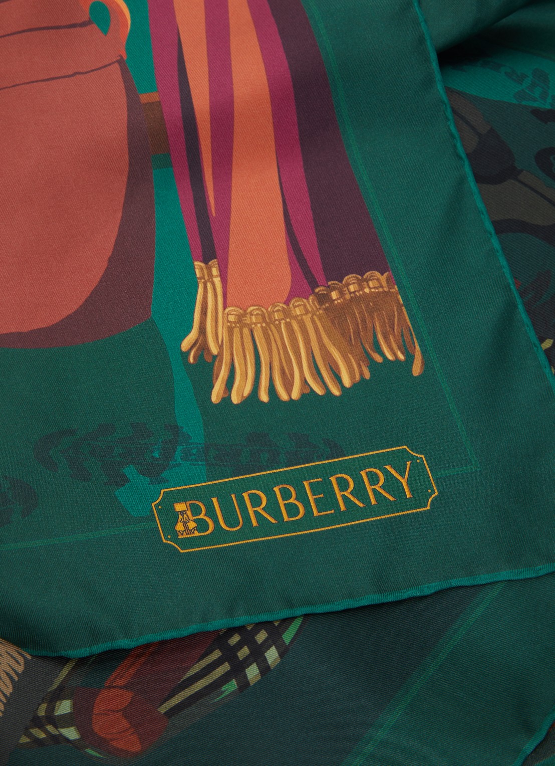 Burberry Sjaal van zijde met print 90 x 90 cm - detail 2 groen