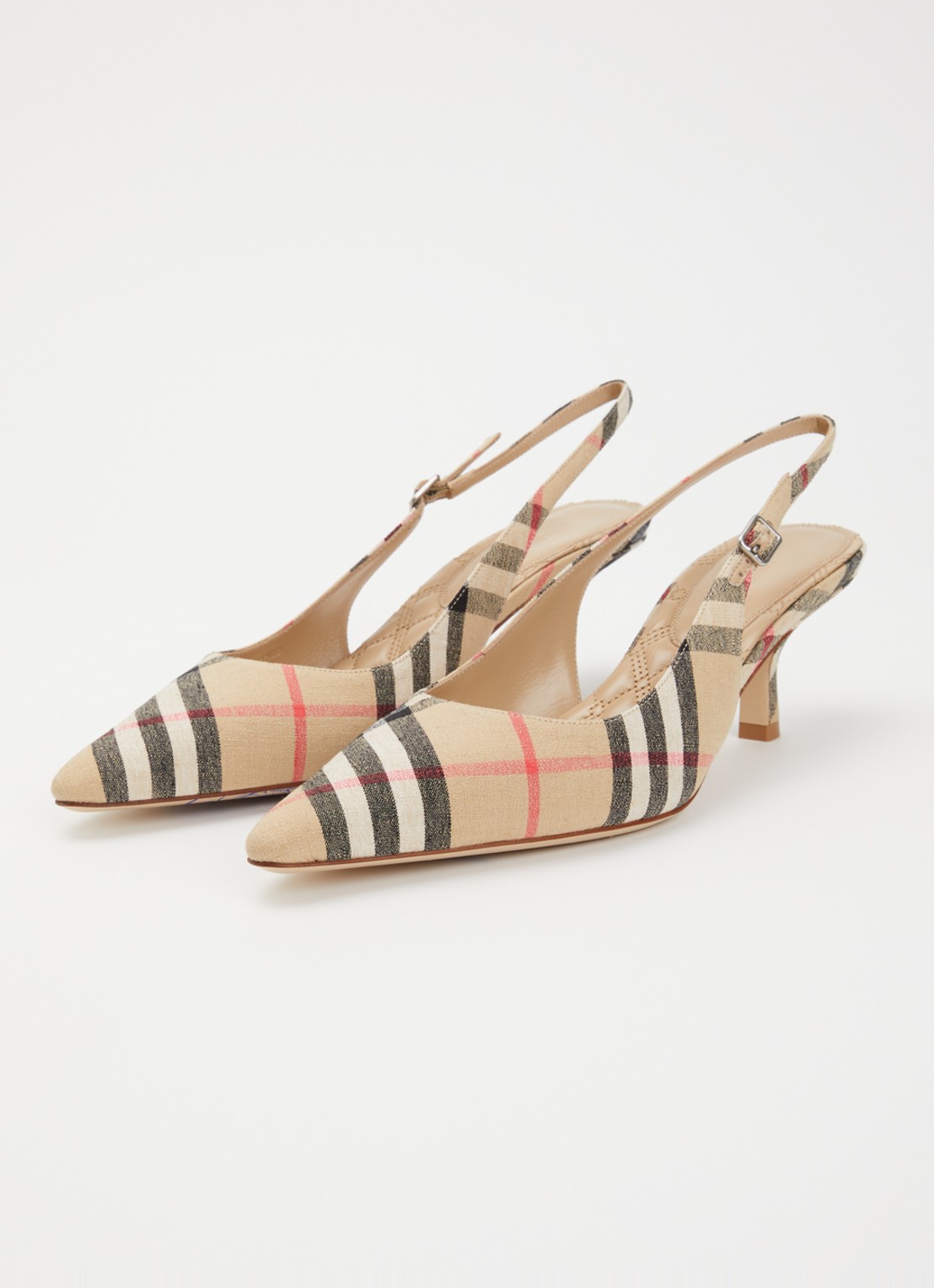 Burberry Slingback met ruitdessin - detail zand