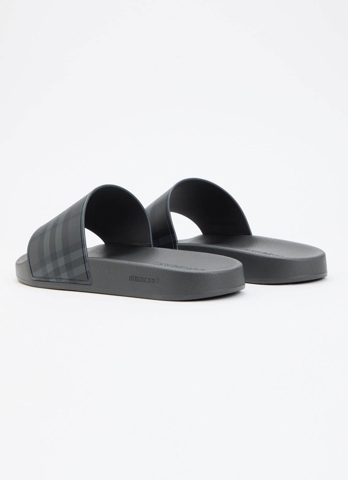 Burberry Slipper met logoprint - achterkant antraciet