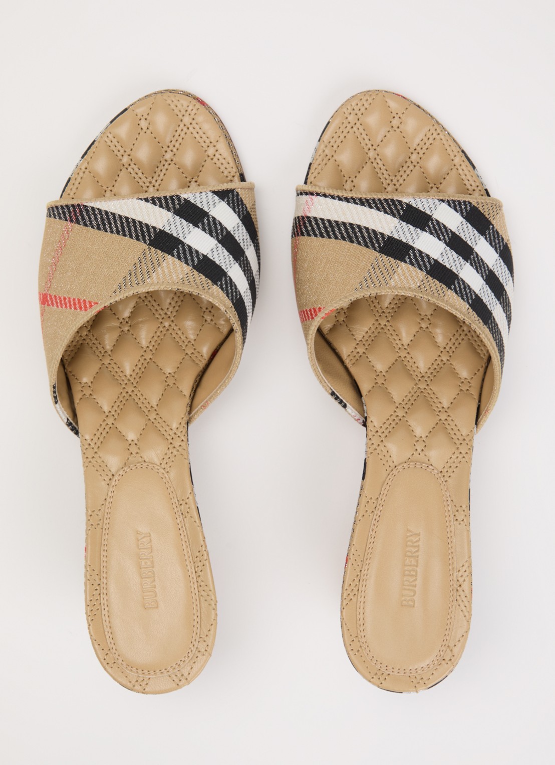 Burberry Sloane muiltje met ruitdessin - detail 4 beige