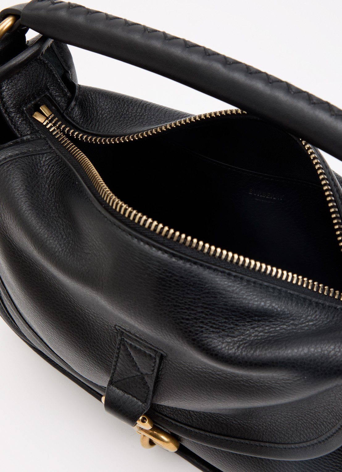 Burberry Small B Clip handtas van kalfsleer met afneembare schouderriem - detail 5 zwart